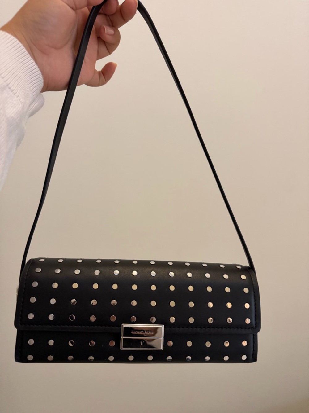 Black Studded Shoulder Bag